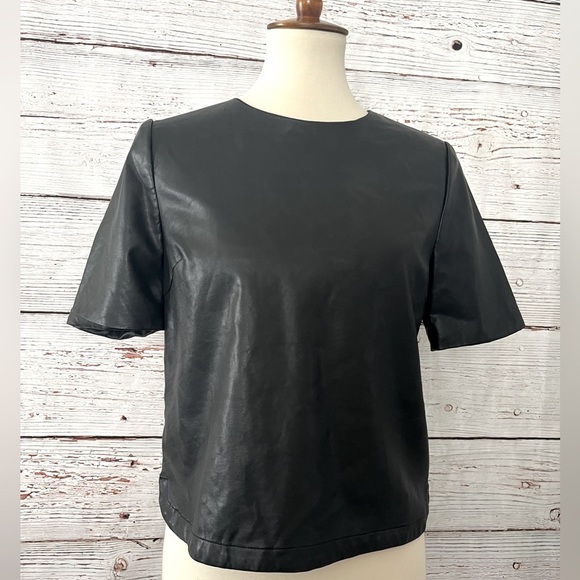 Forever 21 Tops - Forever 21 Faux Leather Short Sleeve Blouse